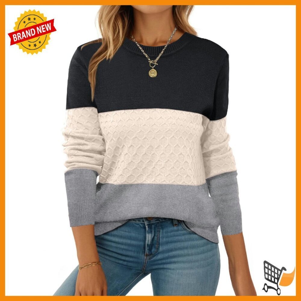 Soft Crewneck Pullover Sweater, Viscose Blend, Fall Fashion Essential